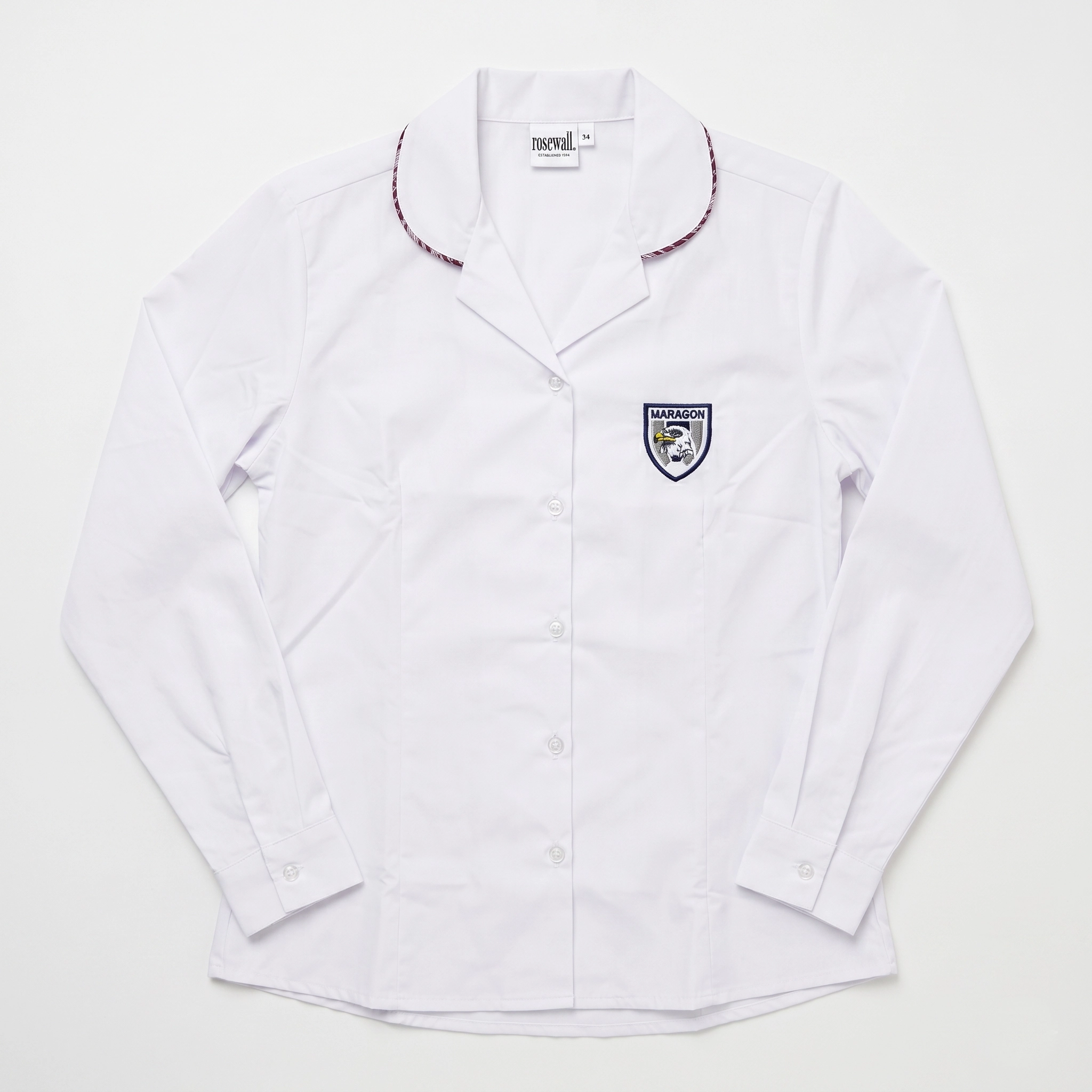 White Blouse Long Sleeve Primary Long Sleeve Blouse - Image 1